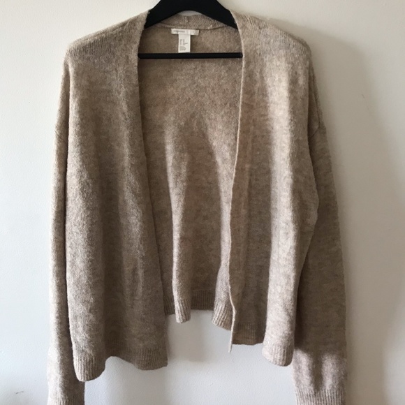 Comfy Oversized Warm Beige Cream Cardigan H&M XS - Picture 1 of 3